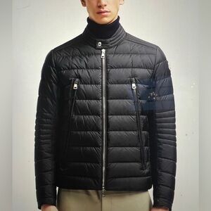 Moncler Amiot down biker jacket 
The Amiot is a short down jacket for men